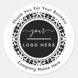 Custom Company Logo With Text Holographic Classic  Round Sticker