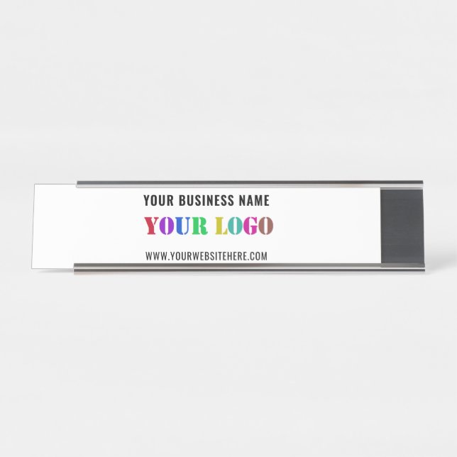 Custom Company Logo Your Business Desk Name Plate (Front)