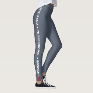 Custom Company Motto White on Grey - Red Accent Leggings