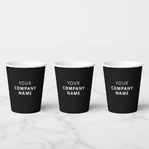 Custom company name black professional 8oz paper cups