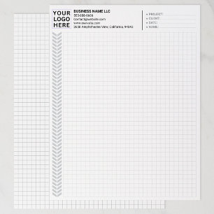 Custom Company Name & Logo   Graph Paper Sheets  Letterhead