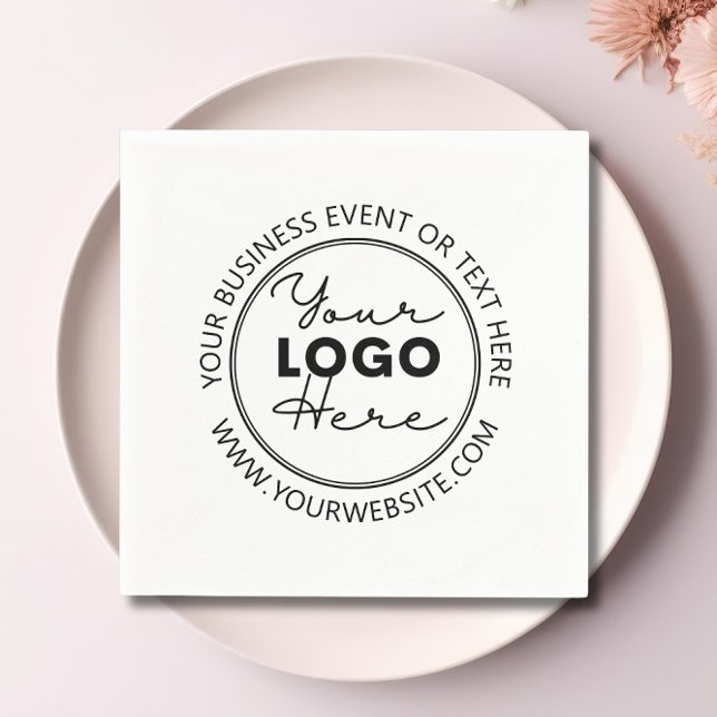 Custom Company or Business Event Logo White Napkin (Creator Uploaded)