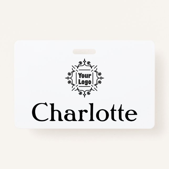 Custom Company or Business Logo and Name ID Badge (Front)