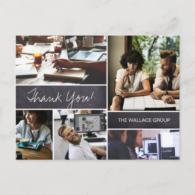 Custom Company Photo collage thank you Postcard (Front)
