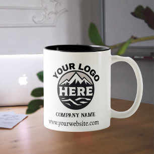 Custom Company Promotional Business Logo Two-Tone Coffee Mug