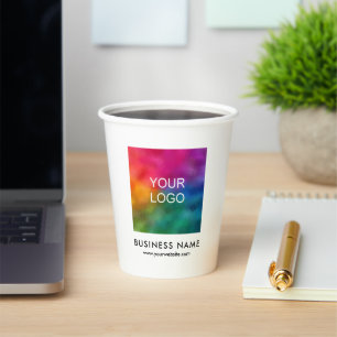 Custom Company Small Business Logo Here Template Paper Cups
