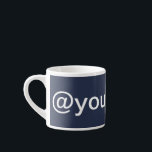 Custom Company Social Media Promotional Blue Espresso Cup<br><div class="desc">Easily create your personalised company advertising mugs with your custom social media profile name on blue background. Boost your brand or message on customised mugs! Printed mugs are commonly used as business giveaways for offices,  conferences,  exhibitions and trade shows.</div>