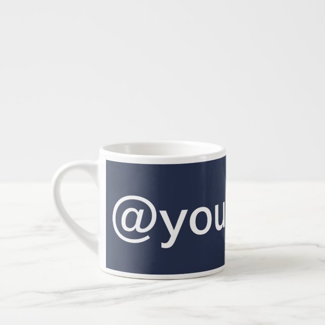 Custom Company Social Media Promotional Blue Espresso Cup (Left)