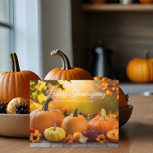 Custom Company Thanksgiving Pumpkin Magnet Card