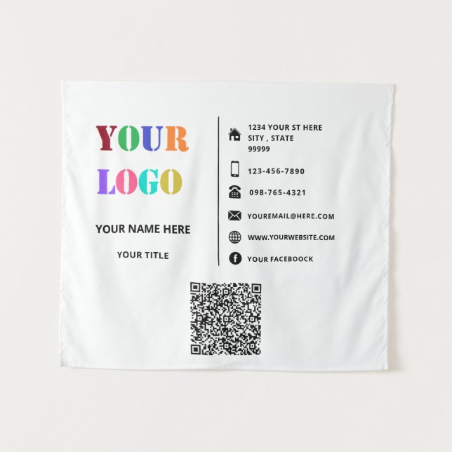 Custom Company Your Business Promotional Tapestry (Front (Horizontal))
