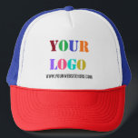 Custom Compny Logo and Text Business Hat Template<br><div class="desc">Custom Colours and Fonts - Design Your Own Personalised Hats with Your Company Logo and Text Promotional Business Trucker Hat / Baseball Caps Gift - Add Your Logo / Image or QR Code - Photo / and Website or Name / Information / Custom Text / More - Resize and move...</div>