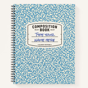 Custom Composition Notebook Blue with Label