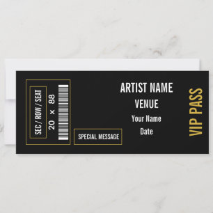 Custom Concert Ticket Gift Idea DIY Event Ticket Invitation