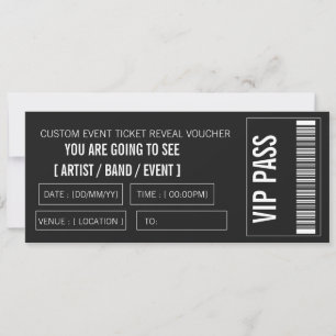 Custom Concert Ticket Gift Idea DIY Event Ticket Invitation