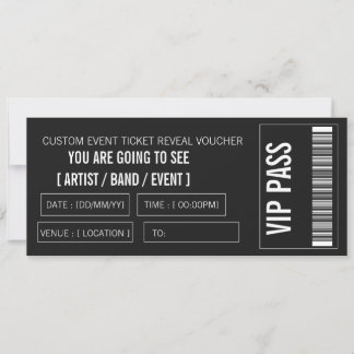 Custom Concert Ticket Gift Idea DIY Event Ticket Invitation