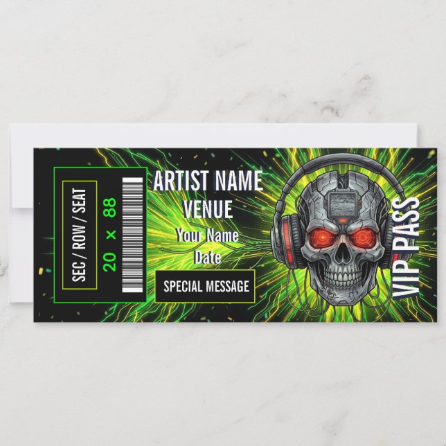 Custom Concert Ticket Gift Idea DIY Event Ticket  Invitation (Front)