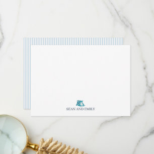 Custom Conch Shell Painting Beach Stationary Thank You Card