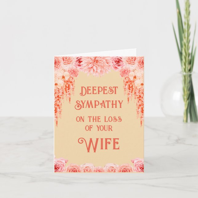 Custom Condolence Message Card For Loss Of Wife (Front)