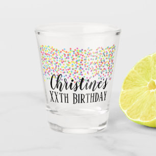 Custom confetti Birthday Favour Shot Shot Glass