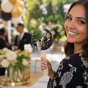 Custom Congrats Grad Modern Simple Preppy Photo Hand Fan