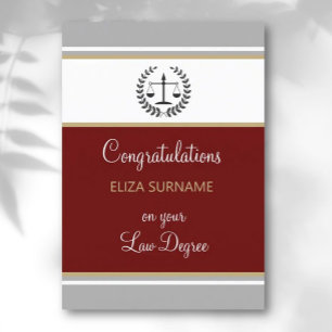 Custom, Congrats Law degree Graduation card