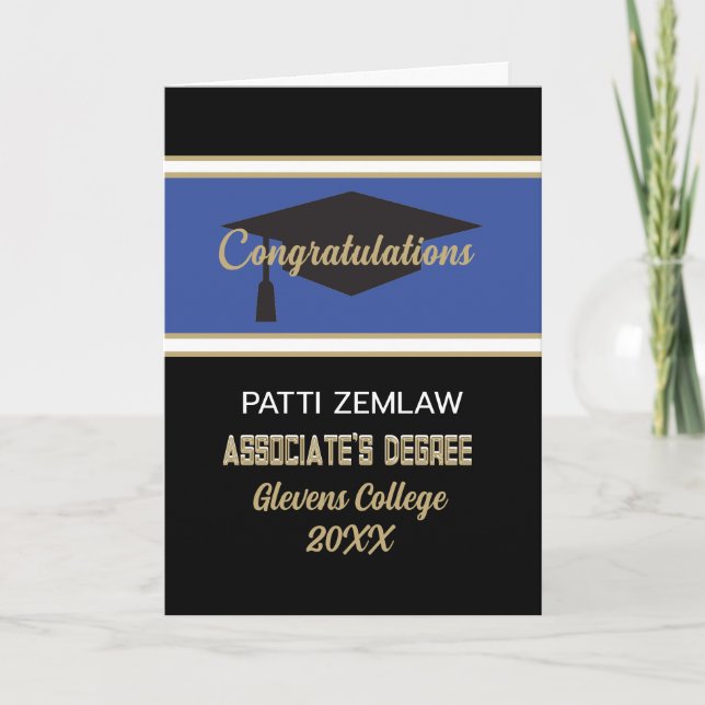 Custom Congrats!! Look! Associate's degree  Card (Front)
