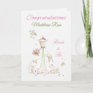 Custom Congratulations Blushing Bride to Be Card