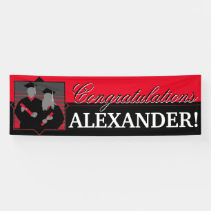 Custom Congratulations graduation red banner
