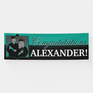Custom Congratulations graduation teal banner