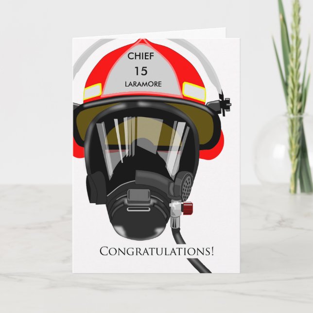 Custom Congratulations on Promotion to Fire Chief Card (Front)