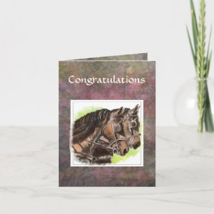 Custom Congratulations, - Team Horses, Hard Work Card