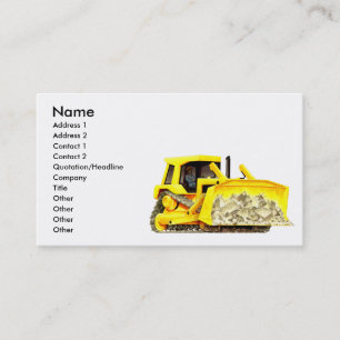 Custom Construction Bulldozer Business Cards