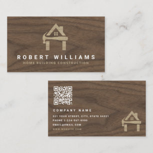 Custom Construction Wood Home Building Lux Business Card