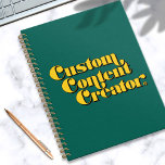 Custom Content Creator Retro Green Text Planner<br><div class="desc">This cool design has the slogan 'Custom Content Creator' in bold yellow and black lettering, on a black background. It evokes the cool 70s lettering used for movie posters like Jackie Brown. It makes a great gift for anyone who makes mods for video games like the Sims, GTA or Minecraft....</div>