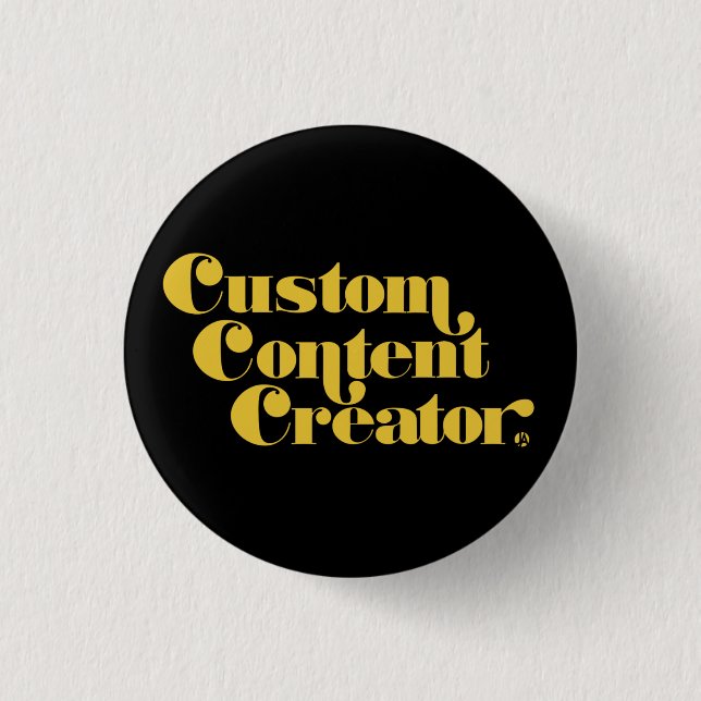 Custom Content Creator Yellow Slogan Gamer  3 Cm Round Badge (Front)