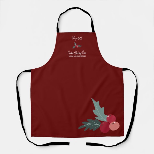 Custom Cookie Baking Crew Christmas Apron (Front)