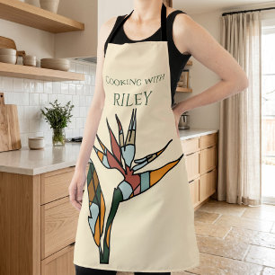 Custom Cooking Name Bird of Paradise Tropical Gift Apron