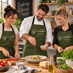 Custom Cooking School Apron Business Logo & Name
