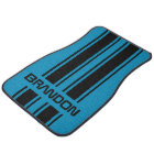 Custom Cool Aqua Blue Black Auto Race Sport Stripe