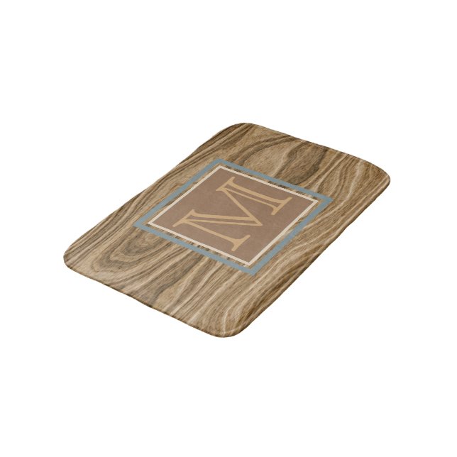 Custom Cool Artistic Abstract Tree Bark Pattern Bath Mat (Angled)