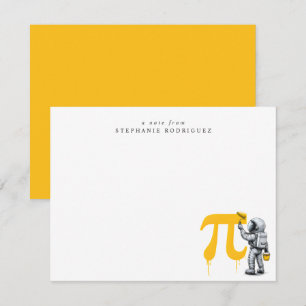 Custom Cool Astronaut Painting Pi Symbol Pi Day Card