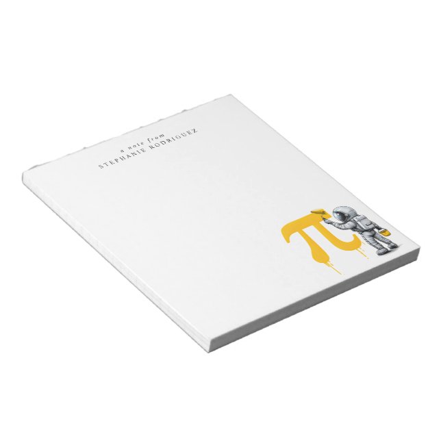 Custom Cool Astronaut Painting Pi Symbol Pi Day  Notepad (Angled)