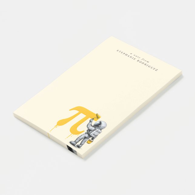 Custom Cool Astronaut Painting Pi Symbol Pi Day  Post-it Notes (Angled)