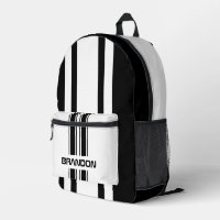 Custom Cool Black And White Auto Race Sport Stripe