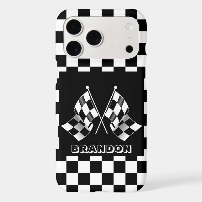 Custom Cool Black And White Chequered Flag Pattern (Back)