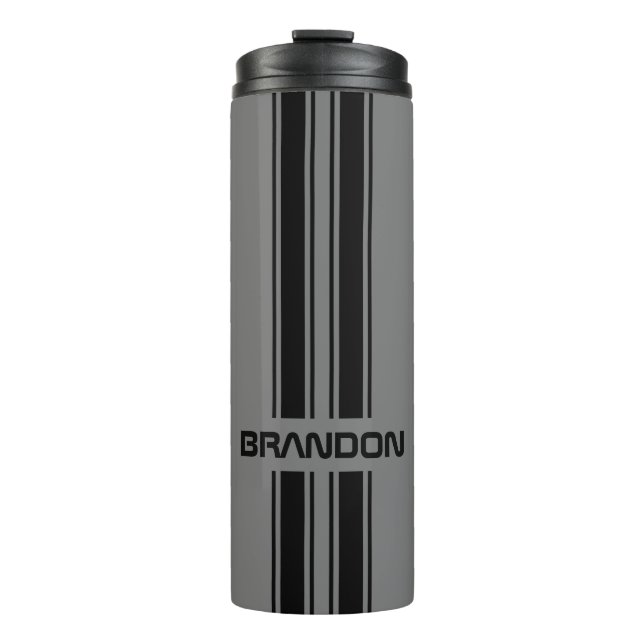 Custom Cool Classic Auto Race Sport Stripes Patter Thermal Tumbler (Front)
