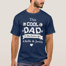 Custom Cool Dad With Kid's Name Navy Blue Men's