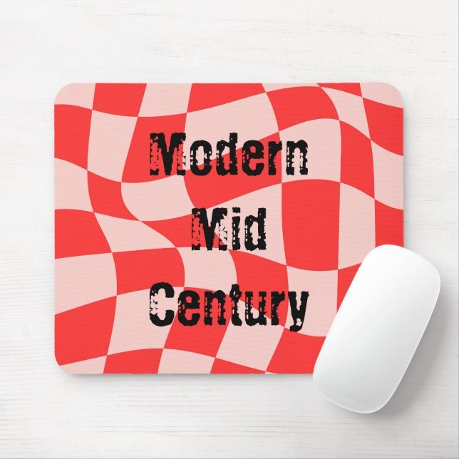 Custom Cool design colourful red Chequered pattern Mouse Pad (With Mouse)