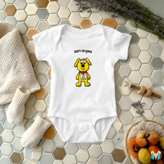 Custom Cool Dog with Name and Phone Tag Baby Bodysuit