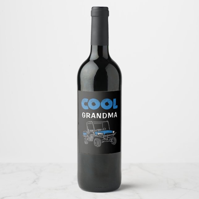 Custom Cool Grandma Proud Family Matching Wine Label (Front)